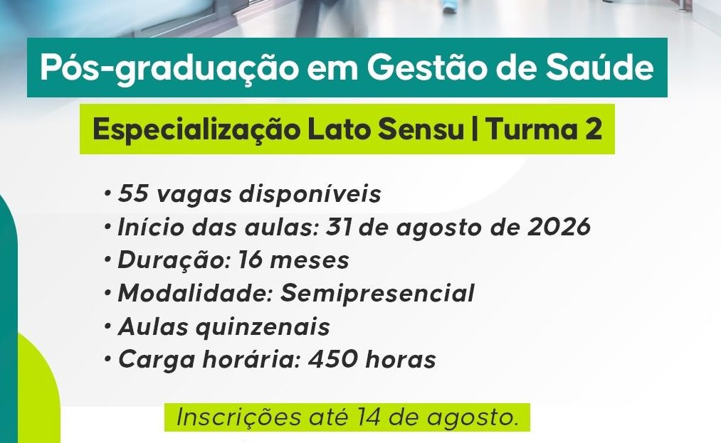 FADEX divulga inscrições para Especialização em Gestão em Saúde promovida pela UFPI